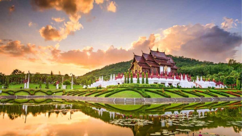 Bản đồ vị trí Chiang Mai ở miền Bắc Thái Lan so với Bangkok