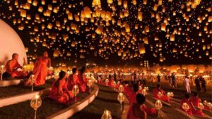 Yi Peng Chiang Mai với đèn trời và Loy Krathong