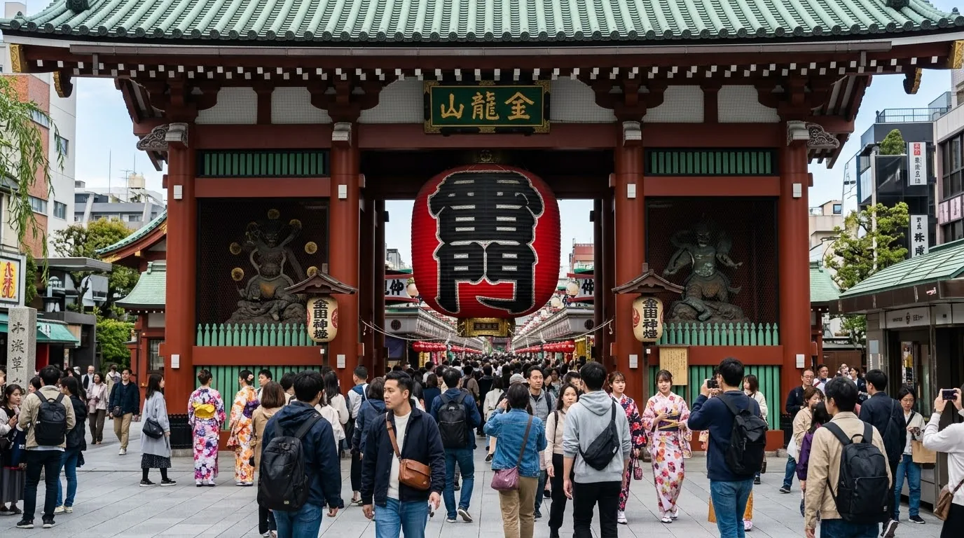 Sơ đồ các cụm điểm tham quan thực địa quanh ga Asakusa và chùa Sensoji