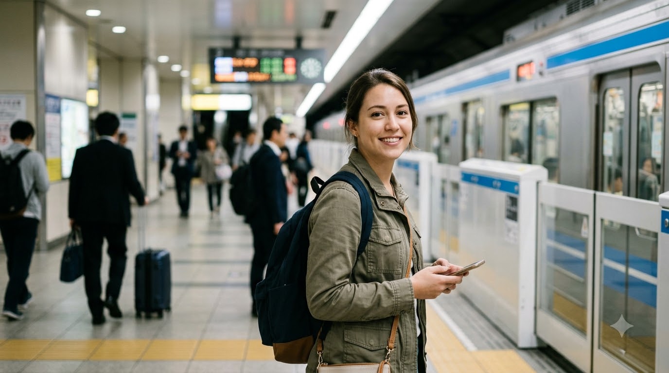Hướng dẫn đi tàu điện ngầm subway Fukuoka Airport chi tiết