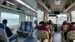 So sánh việc tự di chuyển vali qua ga AREX với gửi hành lý lớn ở khoang dưới bus