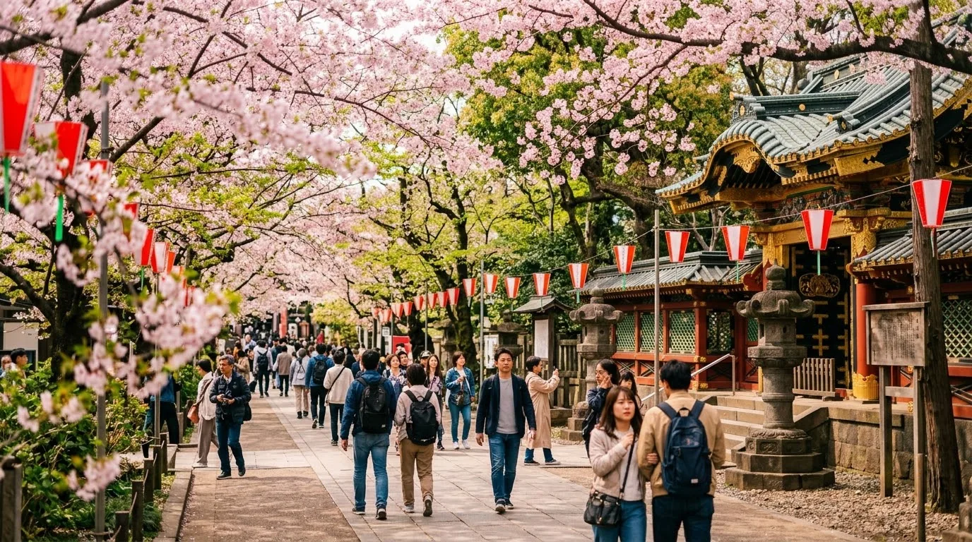 Hai cụm tham quan đối lập phía Tây và phía Nam ga Ueno Khu chợ đường phố Ameyoko sầm uất đối lập không gian yên bình cụm bảo tàng Ueno